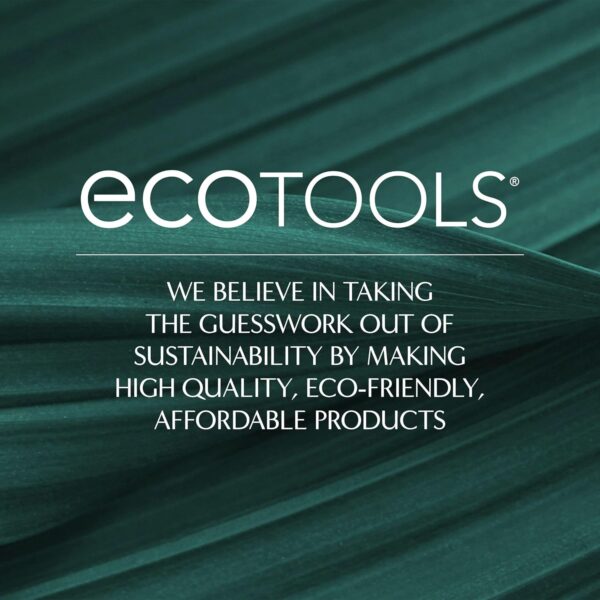 EcoTools Core Five Makeup Brush and Sponge Kit, For Eyeshadow, Blush, Bronzer, Eyeliner, & Foundation, Makeup Blending Sponge For Liquid & Cream Products, Vegan & Eco-Friendly Kit, 5 Piece Set