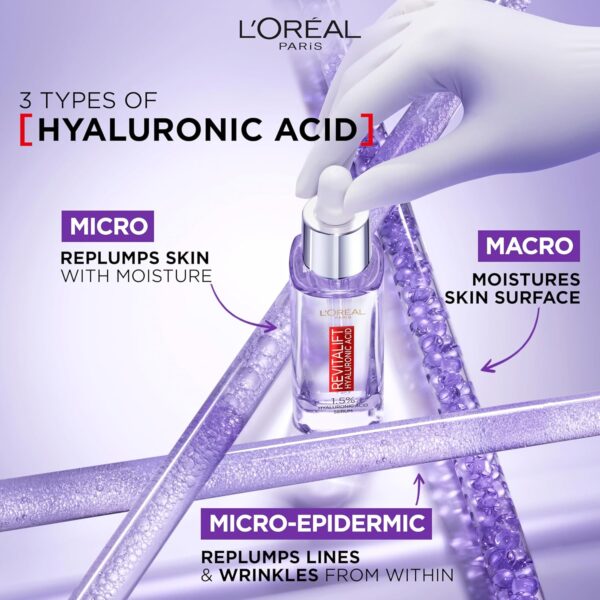 L'Oreal Paris Revitalift Filler [+Hyaluronic Acid] Serum, 1.5% Pure Concentrated Hyaluronic Acid Dropper Serum, 30ml
