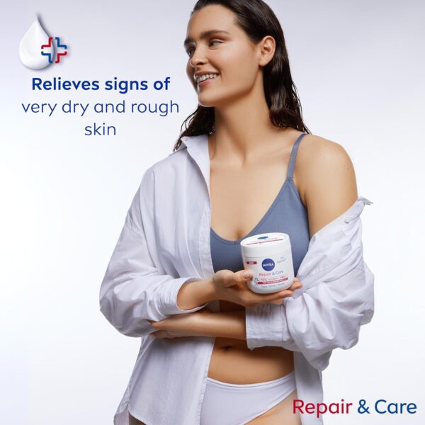 NIVEA Repair + Care Urea Moisturising Cream Jar (400ml), Rich and Hydrating Body Cream, Moisturises Dry Skin With Urea and Glycerine for 72H, Ideal for Body, Hand and Face