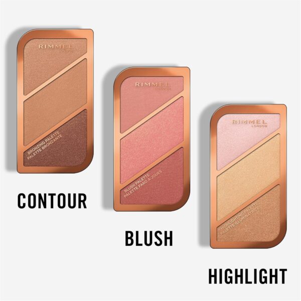 81GksQampdL._AC_SL1500_.jpg Rimmel London Sculpting Highlighter Palette 3-tone, Coral Glow, 18.5 g