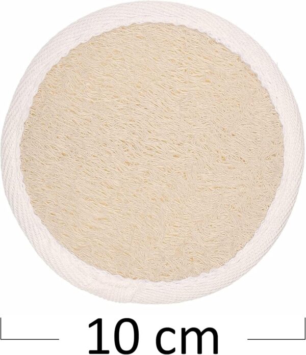 Loofah Pads (Pack of 5) - Exfoliating Scrubbing Sponges - Natural Luffa Material - Essential Skin Care Product - for Shower/Bath - Fibrous Texture - Perfect for Face/Body Wash - Wet It and Apply Soap