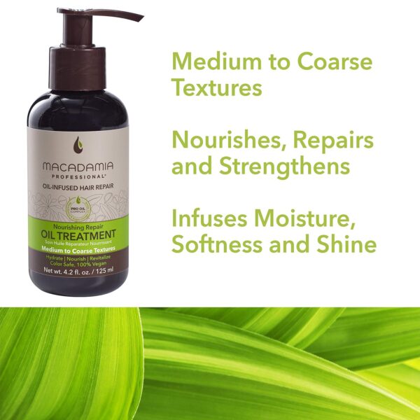 Macadamia Professional Hair Care Sulfate & Paraben Free Natural Organic Cruelty-Free Vegan Hair Products Nourishing Hair Repair Oil Treatment, 4.2oz, Clear