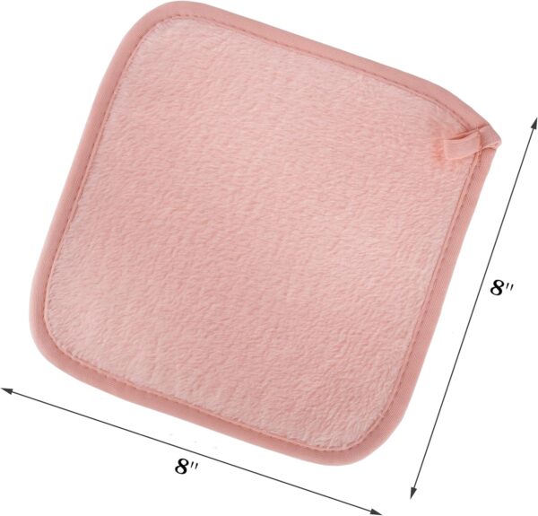 Polyte Premium Hypoallergenic Chemical Free Microfibre Fleece Makeup Remover and Facial Cleansing Cloth (20x20 cm, 4 Light Coral Cloths)