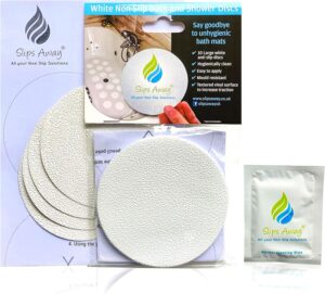 Non Slip Bath Mat Shower Stickers adhesive non rubber (10 Large White Discs)