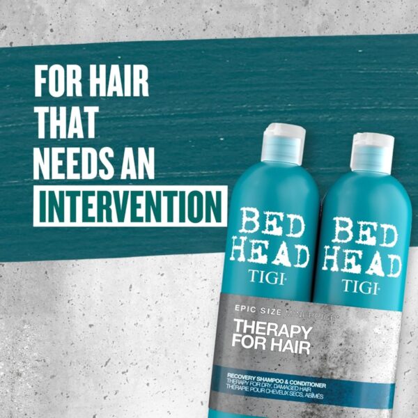 Bed Head by TIGI | Recovery Shampoo and Conditioner Set | Professional Moisturising Hair Repair Treatment | Ideal For Dry And Damaged Hair | 750 ml ( Pack of 2)