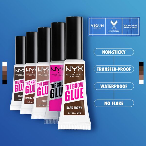 NYX Professional Makeup Brow Glue, Instant Brow Styler, Laminated Brow look, Clear