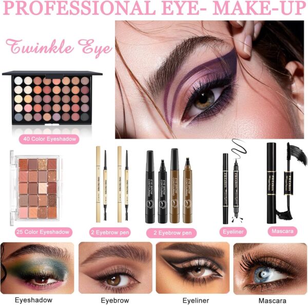 Make up Set, Ruicen Makeup Kit for Women and Teenages, Makeup Set Full Kit, Make up Sets Includes Foundation 40 Color Eyeshadow Microblading Eyebrow Pen etc Cosmetic Make Up Starter Kit