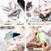 Ptwola 3pcs Small Makeup Bag for Purse, Mini Portable Printed Cosmetic Bags Waterproof No Zipper Self-Closing Travel Storage Pouch for Headphones Jewelry Coin Lipstick