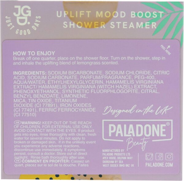 Paladone Lemongrass Uplift Shower Steamer 140g Shower Bath Bomb, Multicoloured
