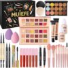 Muiefe Makeup Set, All in One Make Up Starter Kit, Cosmetic Makeup Bundle Include Eyeshadow Palette Foundation Lip Gloss Concealer Eyeliner Mascara, Makeup Gift Sets for Women & Teenage Girls