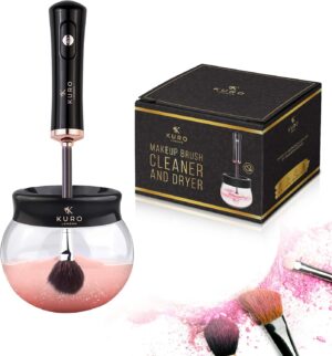 Kuro Makeup Brush Cleaner and Dryer Machine Gift Box | Fast, Automatic & Deep Cleaning | 2x Premium Travel Pouches Included Free | Makeup Brushes Clean Tools