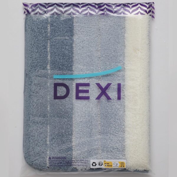 DEXI Bath Mat 50 x 80 cm, Extra Soft Absorbent Microfiber, Non-Slip Washable Rugs for Shower Floor, Bathmat Bathroom Accessories Decor, Blue