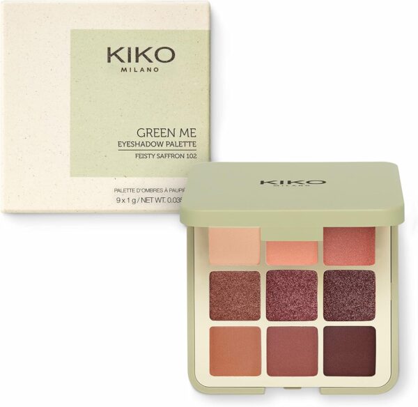 KIKO Milano Green Me Eyeshadow Palette 102, Palette With 9 Multi-Finish Eyeshadows: Matte, Pearly And Metallic