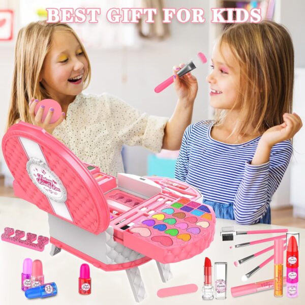 66 Pcs Kids Makeup Sets For Girls with Portable Stand,Make Up Starter Kit Children Princess Pretend Play Games Toys Presents,Little Girl Birthday Gifts Set For Age 3 4 5 6 7 8 9 10 11 12 Years Old