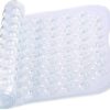 MOONLIGHT20015 Shower Bath Mat Non Slip Anti Mould & Mildew with Strong Suction Cups Grip and Drain Holes Soft Rubber Shower Mats - PVC Bathroom Mat Machine Washable (70x38cm, Clear)