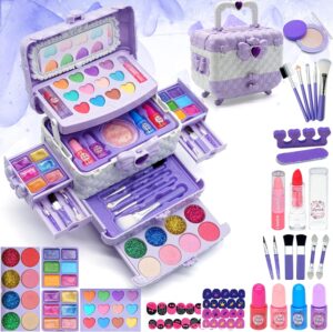 Kids Makeup Sets Girls Toys - unicorn gifts for girls Washable Make Up Starter Kit, Childrens Princess Pretend Play Games kids Toys Presents, Little Girl Birthday Gifts Set For Age 4-12 Year Old