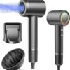 Hair Dryer, 160000 RPM Professional High Speed Ionic Blow Dryer for Fast Drying, 500 Millions Negative Ions Care & Heat-Control & Low Noise Hair dryer with Magnetic Diffuser and Nozzle, No Heat Damage