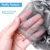 VANZAVANZU Bath Loofah Large 80g Shower Sponge Body Scrubber Mesh Pouf for Men and Women, Set of 4 (Gray)