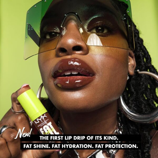 NYX Professional Makeup Lip Gloss, High Shine, Non-Sticky FInish, 12 Hours Hydrating, Fat Applicator, With Squalane, Raspberry and Cloudberry Oils, Fat Oil Lip Drip, Shade: Supermodel