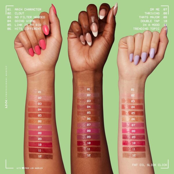 NYX Professional Makeup Lip Balm, A Hint of Colour, Infused with Oils for Long Lasting Hydration, Lightweight & Vegan Formula, Fat Oil Slick Click,Going Viral