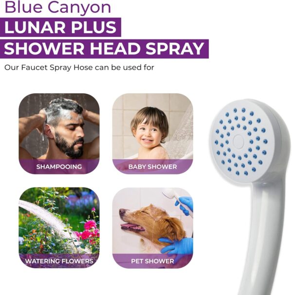 81LQKlAE-lL._AC_SL1500_.jpg Blue Canyon Apollo Shower Spray| Bathroom Accessory| Premium Shower Attachment for Bath taps| Push-on-Fitting,| Suitable for Round & Oval Taps Upto 3cm| Shower Head for Bath| 1.2 Meters| (White)