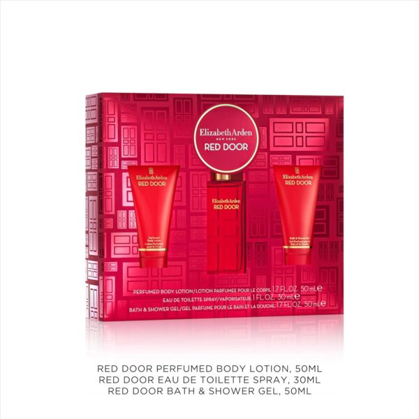 Elizabeth Arden RED DOOR Eau de Toilette 30ml 3-piece Gift Set, floral woody perfume, luxury fragrance gifting for women