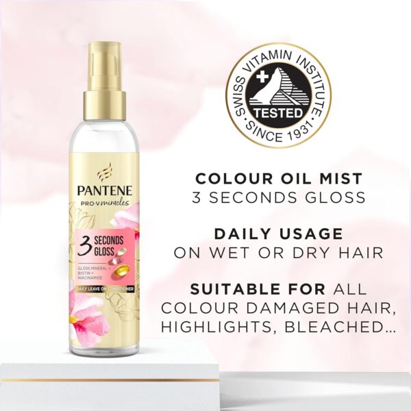Pantene Biotin Leave In Conditioner for Coloured Hair, 145ml, Colour Hair Gloss, Hydrating Conditioner