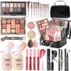 YBUETE Makeup Set, Makeup Kit for Women and Girls, Make Up Set Full Kit, Includes Foundation, Eyeshadow, Blusher, Eyebrow Pencil, Mascara, Eyeliner, Brushes, Lip Gloss with Storage Case - Black