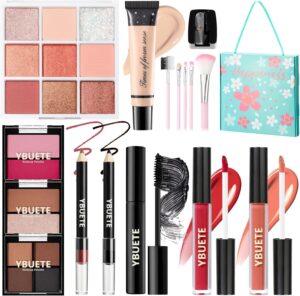 YBUETE Makeup Kit for Teens Girls Women, Travel Makeup Kit,Portable Makeup Present Set for Beginners & Professionals, Cosmetic Bundle Include Foundation Eyeshadow Palette Lipstick Eyeliner Mascara