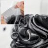 81NkxDENGdL._AC_SL1500_.jpg 2 Pack Mesh Pouf Bath Sponge with Clear Travel Toiletry Bag Black+White Mesh Loofah Body Exfoliating Shower Ball Shower Sponge with 2 Wall Hooks