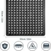 DOPROP Square Black Non Slip Shower Mat for Inside Shower 53x53cm BPA Free Latex Free PVC Bath Mat for Walk In Shower Tray with Suction Cup Drain Holes Machine Washable Safety Bathroom Mat For Elderly