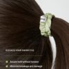 Divi Silk Scrunchies - No Damage, No Crease, Thin Satin Scrunchies for Hair - Comfortable and Stays in Place - 3 Pack, Divi Green