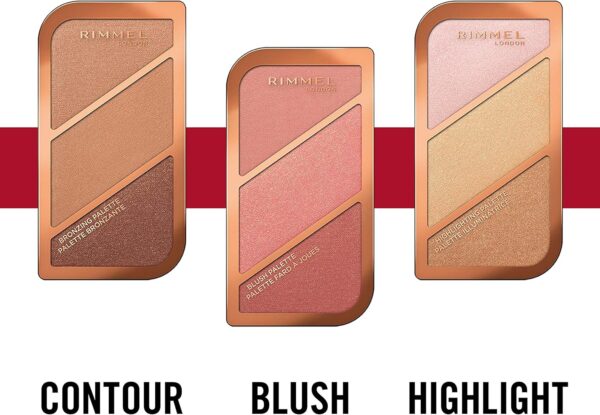 81PktxvnLfL._AC_SL1500_.jpg Rimmel London Sculpting Highlighter Palette 3-tone, Coral Glow, 18.5 g