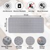 VELVETIO Bathtub Mat Non Slip - 70x38cm Medium Long Shower Mats Non Slip Anti Mould, Anti Slip Bath Mats with Suction Cups and Drain Holes, Machine Washable, Grey