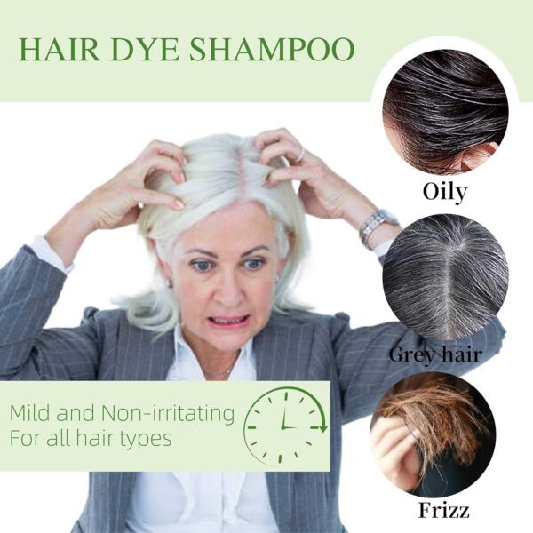Hair Dye Shampoo 3 in 1 for Gray Hair Coverage, Herbal Ingredients Natural Shampoo Hair Dye for Women & Men/Ammonia-Free 520ml(Dark Brown)