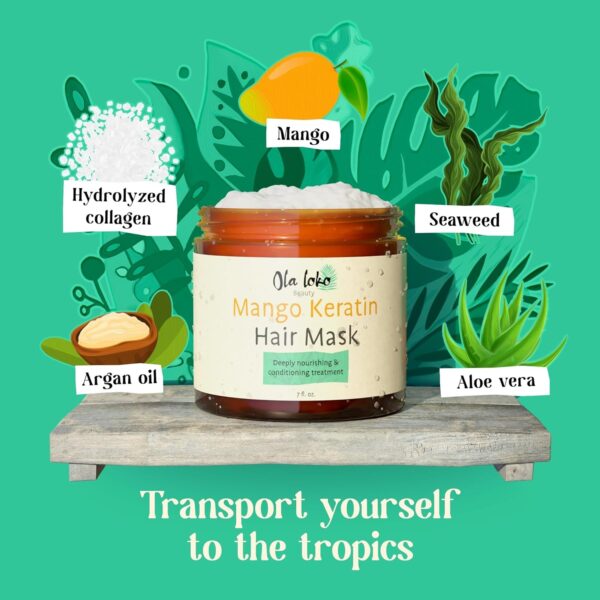 Mango Keratin Hair Treatment - Hair Masks for Dry Damaged Hair, Natural Keratin Hair Mask, Deep Hair Repair Treatment for Scalp & Hair, Best Keratin Treatment for Smoother and Stronger Hair