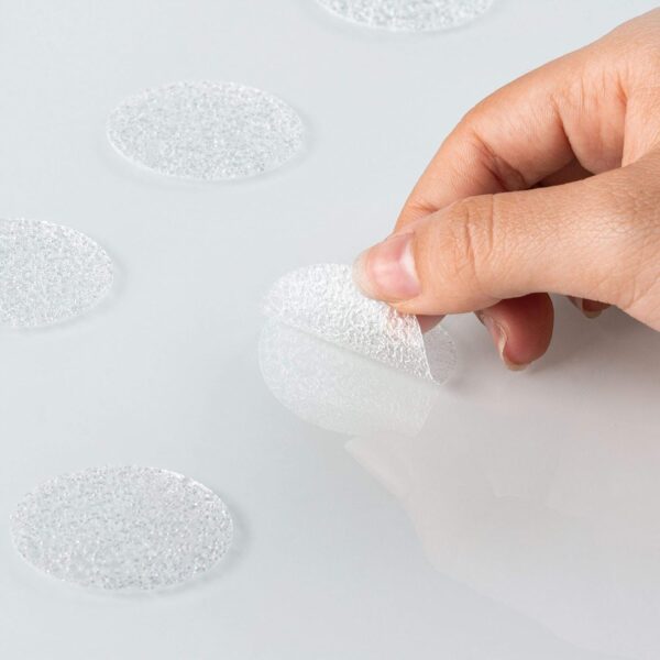 Non-Slip Bath & Shower 28x Clear Stickers - FREE FITTING TEMPLATE INCLUDED - Modern Stylish Alternative to a Rubber Suction Mat - Strong Textured Adhesive Anti Skid Safety Discs - SLIPS AWAY®