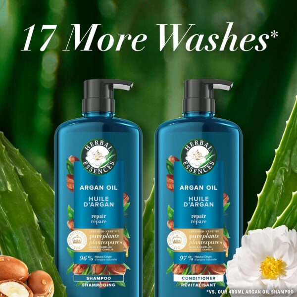 Herbal Essences Argan Oil Repair Shampoo & Conditioner Set, Moisturizes & Smoothes, Paraben-Free, Color-Safe, pH-Balanced, Citrus Scent, 20.2 Fl Oz, 2-Pack