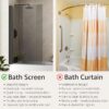 Luxura® 1400 x 800mm Black Tinted Over Bath Shower Screen Folding Hinged Door Glass Panels & Screens for Baths, Bathroom Frameless Square Design, 6mm Toughened Safety Glass, 180° Pivot