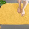 LuxUrux Bath Mat-Extra-Soft Plush Bath Shower Bathroom Rug, 1'' Chenille Microfiber Material, Super Absorbent Shaggy Bath Rug (Yellow, 50 x 80 cm)