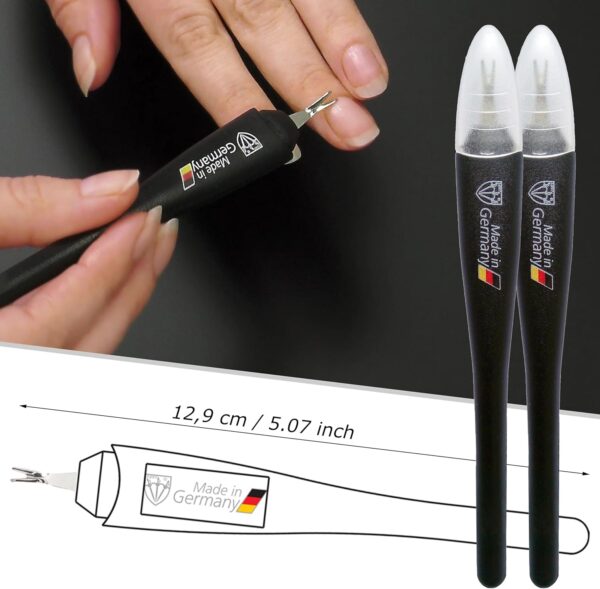 3 Swords Germany - brand quality CUTICLE REMOVER TRIMMER KNIFE (2 pieces) manicure pedicure grooming for professional finger & toe nail care by 3 Swords, Made in Germany (7865)