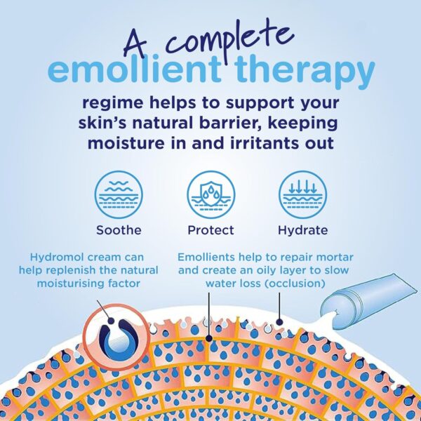 Hydromol Bath and Shower Emollient, for the Management of Eczema, Dermatitis, Psoriasis and Other Dry Skin Conditions, Itch relief, suitable for sensitive skin, suitable for all ages, 350 ml