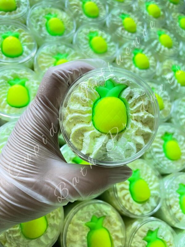CUPID'S INFLUENCE BATH PRODUCTS PINEAPPLE CRUSH Kaolin Clay 180gr Whipped Soap/Body Wash/Shaving Cream/Bubble Bath/Shower Cream/Shower Fluff, Multicoloured