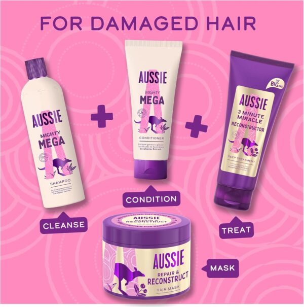 Aussie Repair & Reconstruct Hair Mask, Vegan Hair Treatment, For Dry & Damaged Hair, With Macadamia Nut Oil, 300ML