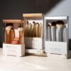 EcoTools Precious Metals Cheek & Eye Highlight Makeup Brush Kit, for Eyeshadow, Blush, & Powder Products, Eco Friendly, Vegan, Cruelty Free Face Brushes, Recycled Aluminum, Chrome, 4 Piece Set
