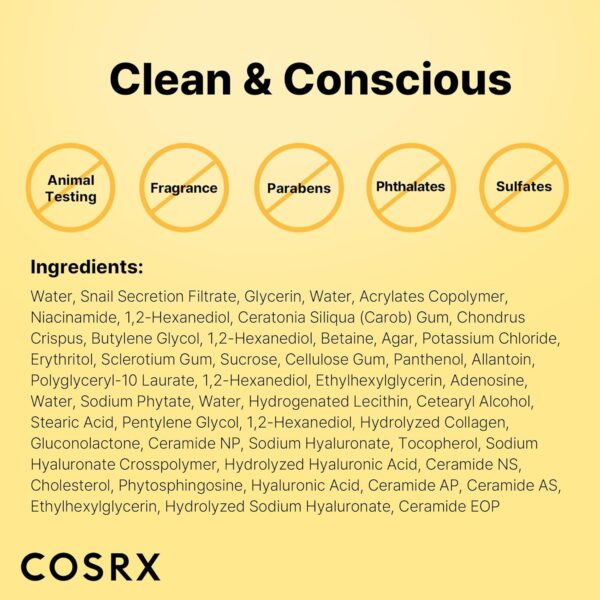 COSRX Advanced Snail Mucin Glass Glow Hydrogel Face Masks Skincare, Collagen Face Mask, Overnight Peel Off Korean Face Mask for Hydration Boost, Glass Skin Face Mask Korean Skincare, Pack of 3