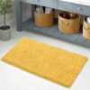 LuxUrux Bath Mat-Extra-Soft Plush Bath Shower Bathroom Rug, 1'' Chenille Microfiber Material, Super Absorbent Shaggy Bath Rug (Yellow, 50 x 80 cm)