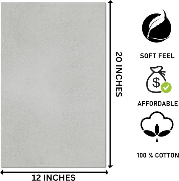 Pristine Linen Salon Towel 16 x 27 Pack of 24 Face & Hand Towel Bulk 100% Cotton Ringspun Highly Absorbent Cotton Towels for Hand Gym Beauty Spa and Home Hair Care, Silver