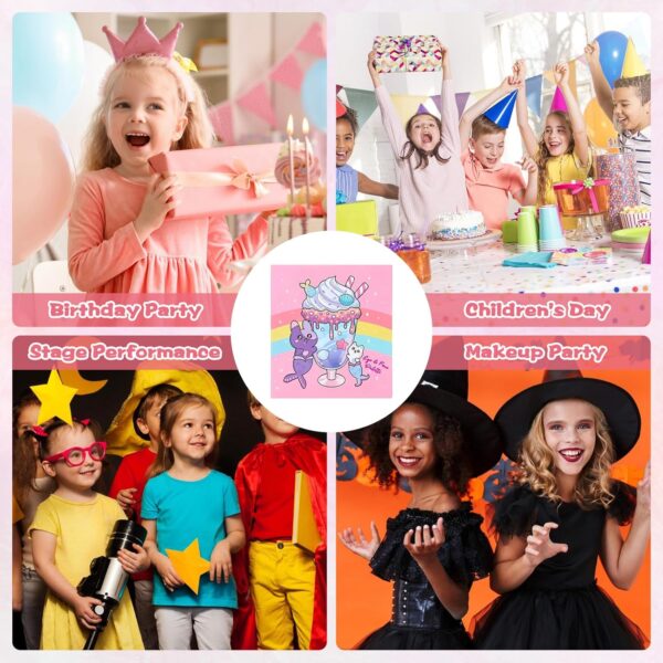 14 Colors Kids Makeup Sets for Girls, Non-Toxic Kids Makeup Set with Mirror and 2 Washable Brushes, Pretend Makeup Games Toys, Girls Birthday
