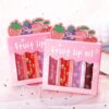 Girls Roll On Lip Gloss Set with Case, 4 Pcs Glossy Lip Make up for Kids and Teens Fruity Flavors, Kid Friendly, Party Gift, Best Friends